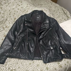 Zara men’s leather jacket